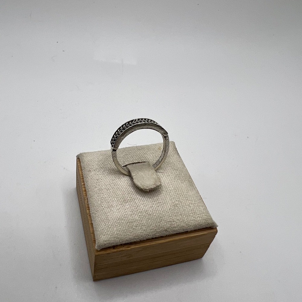 Silver Tone Braided Design Band Ring Size 5.5 Classic‎ Statement Boho Festival - Picture 5 of 7